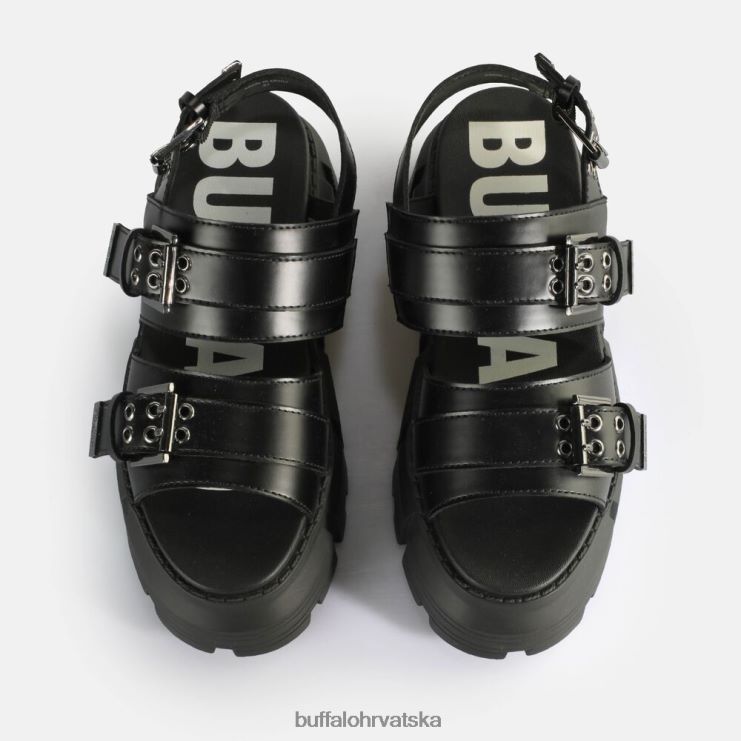 crno Buffalo ava sandale s platformom veganske |sandale TDD6T520